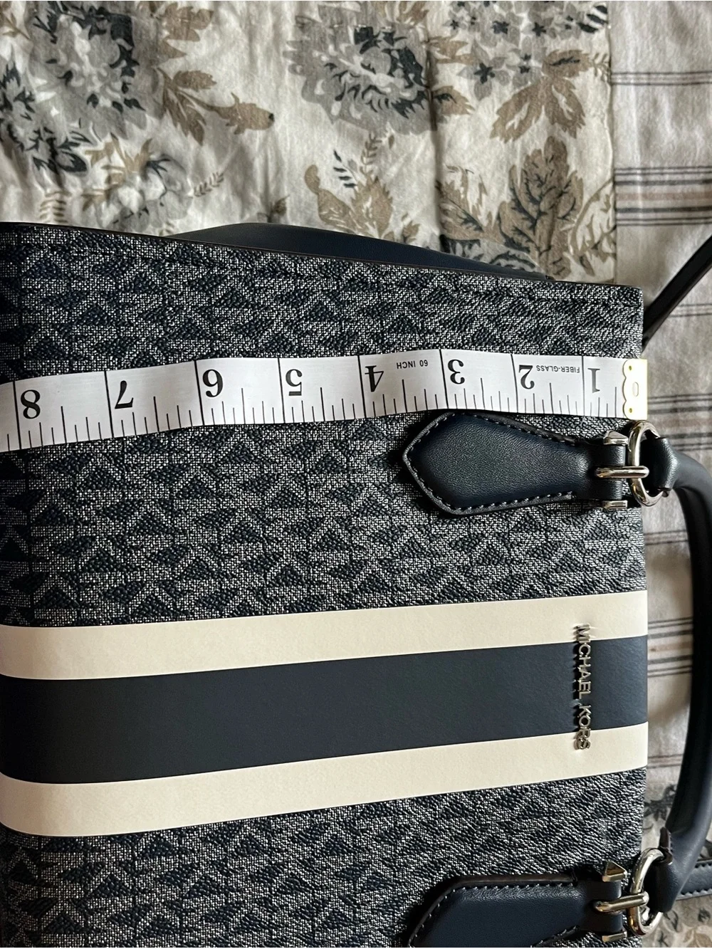 Michael Kors Navy Stripe Logo Purse and Wallet Set